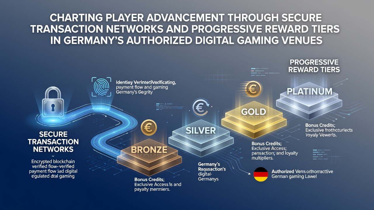 Illustration von sicheren Transaktionsnetzwerken und gestaffelten Belohnungssystemen in deutschen Online-Casinos