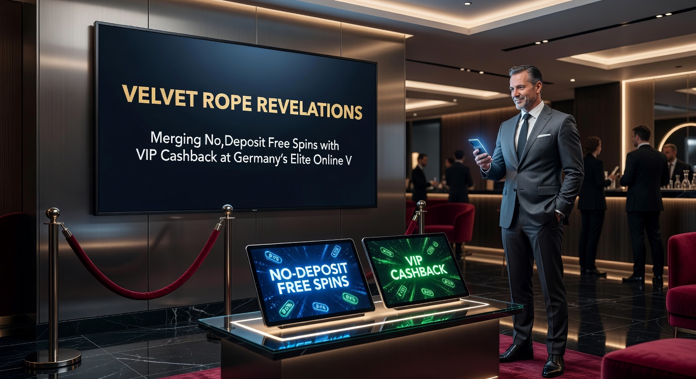 VIP-Bereich eines Online-Casinos mit Cashback-Icons, Freispiel-Rädern und einem roten Samtseil, das den Übergang von Einstiegsboni zu exklusiven Rückerstattungen darstellt